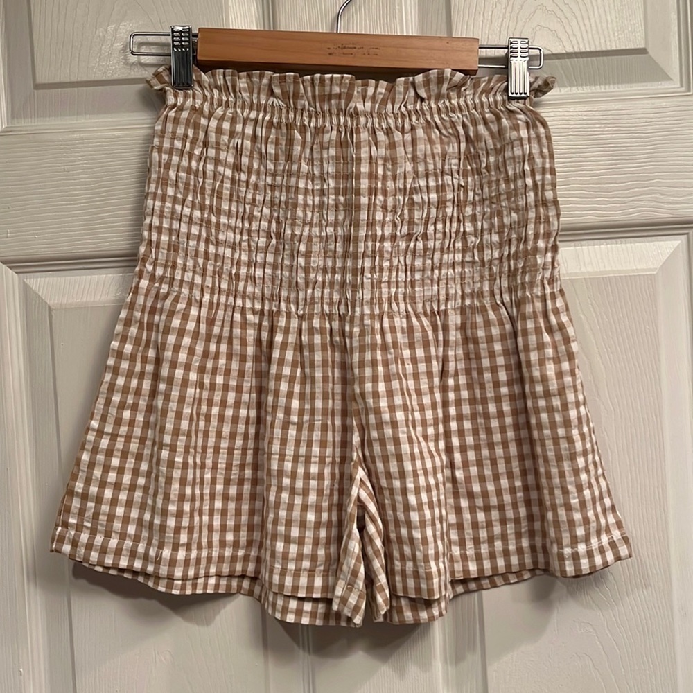 Sim & Sam brand size S high waisted gingham shorts- NWT